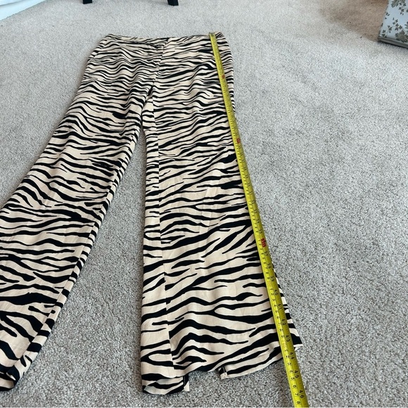 Zara cream black tiger animal print satin effect pyjama pants back slit NWT - Picture 13 of 14